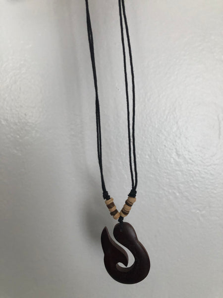 Necklace  - Shell/Stone or Wooden Fish Hook-like - Energetic Solutions